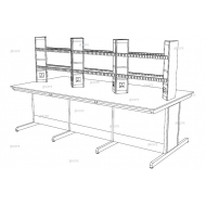 C-Frame Island Bench with Reagent Rack