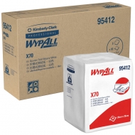 KIMBERLY CLARK WYPALL® 95412  X70 Quarter Fold Wipers 28cm x 35cm (90'S per pack, 8 packs per carton)