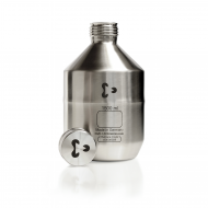 Duran DWK Stainless Steel Shipping Bottle, UN certified, GL 45 supplied with metal cap, with DIN 168-1 thread