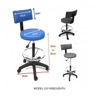 ROUND LAB STOOL WITH BACKREST AND FOOT REST