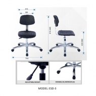 ESD CHAIR - BACKREST WITH CASTOR