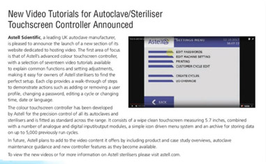 International Labmate features Astell news in February 2018 edition