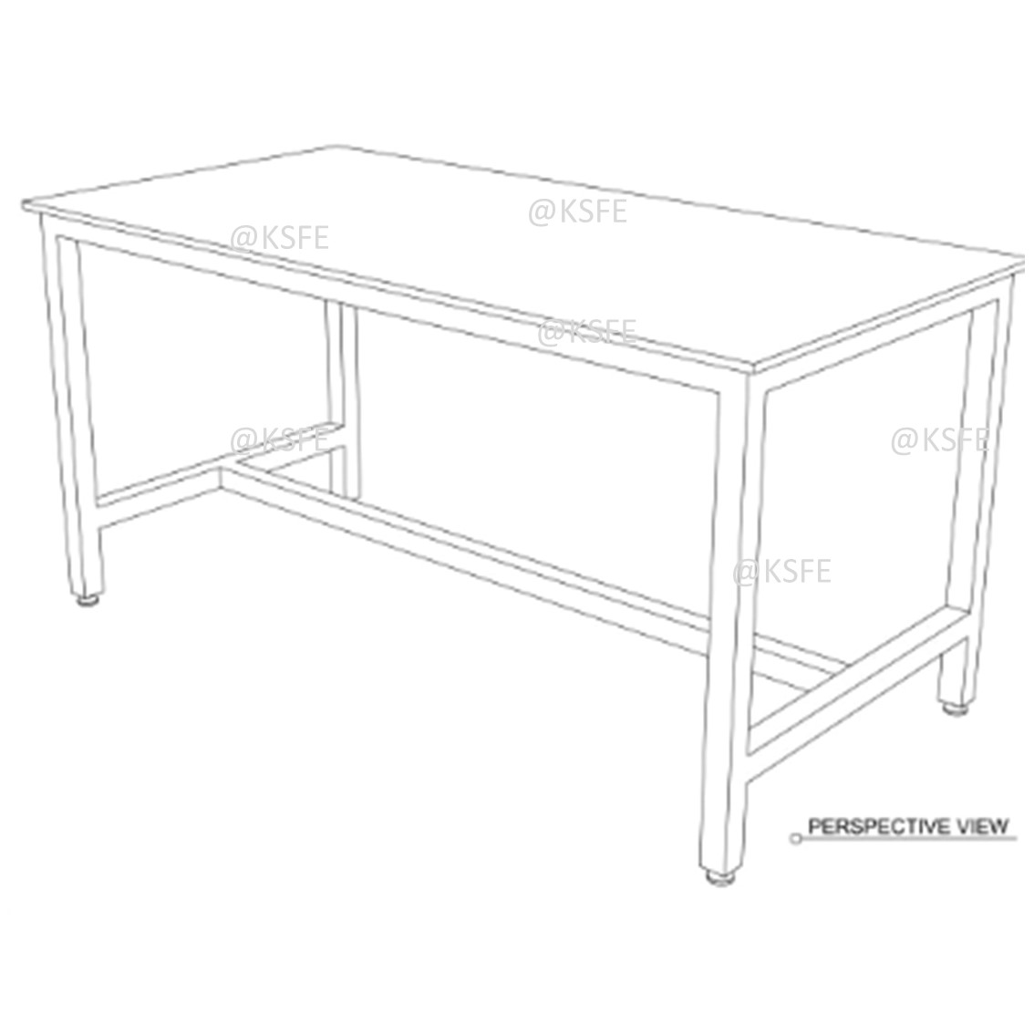 Island Work Bench, H Frame (Phenolic Top / Stainless steel top)