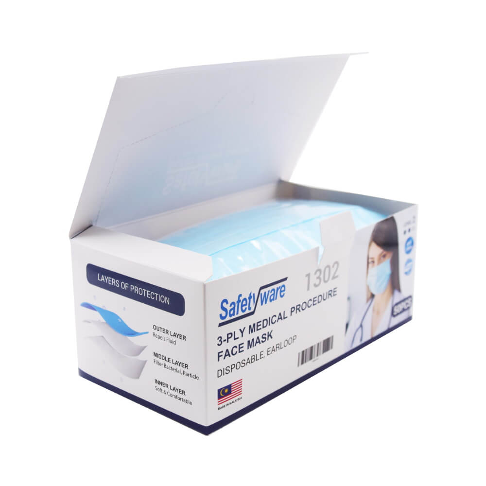 SW 3-Ply Medical Procedure Face Mask (Earloop), Blue