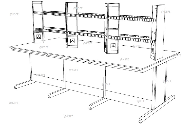 C-Frame Island Bench with Reagent Rack