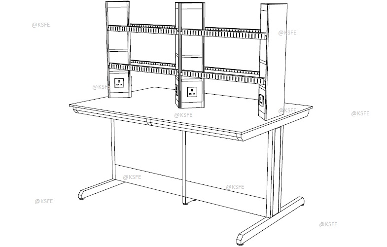 C-Frame Island Bench with Reagent Rack