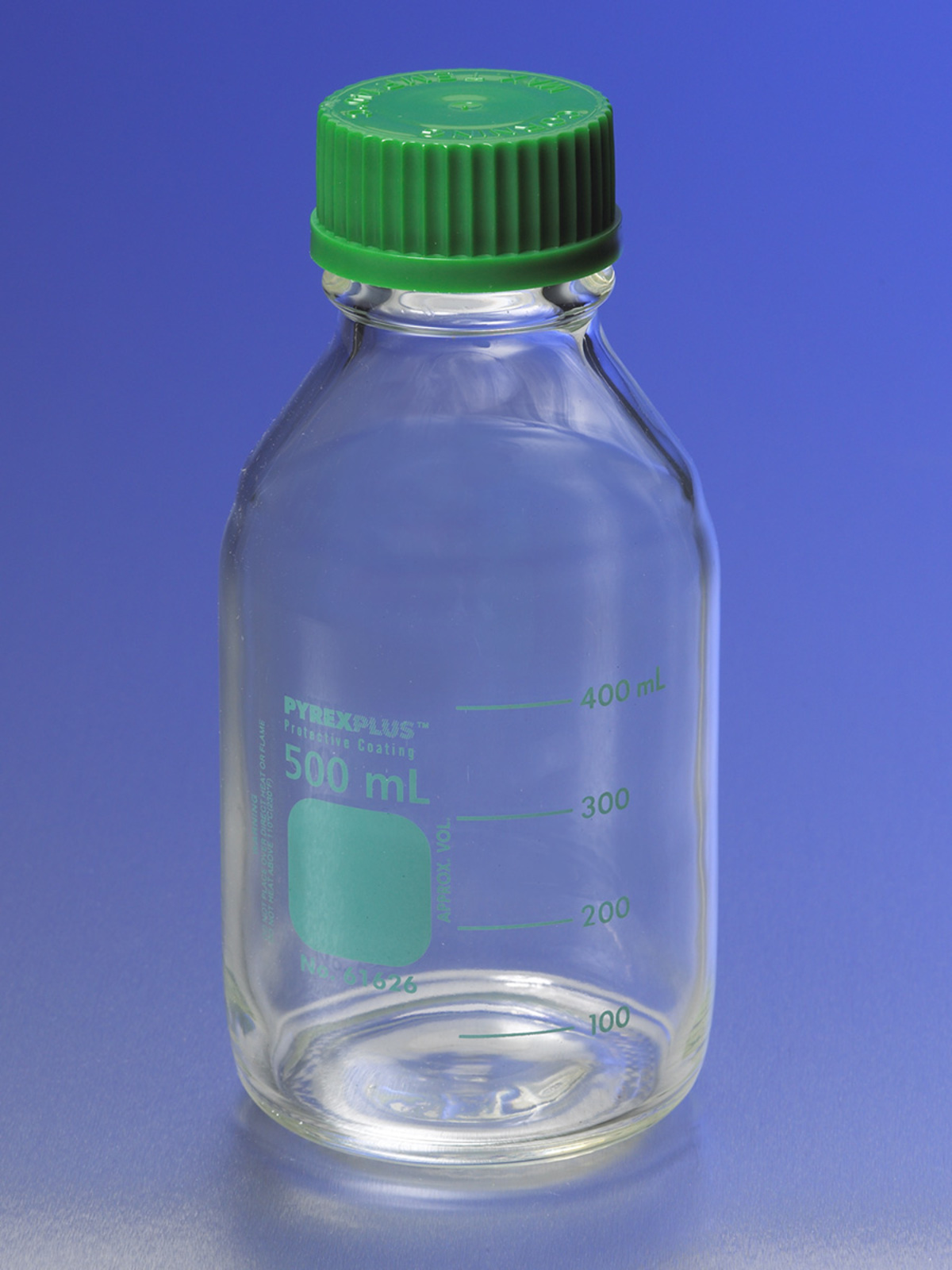 61626 PYREXPLUS® Bottle, Media, Storage, Screw Cap (PVC coated)