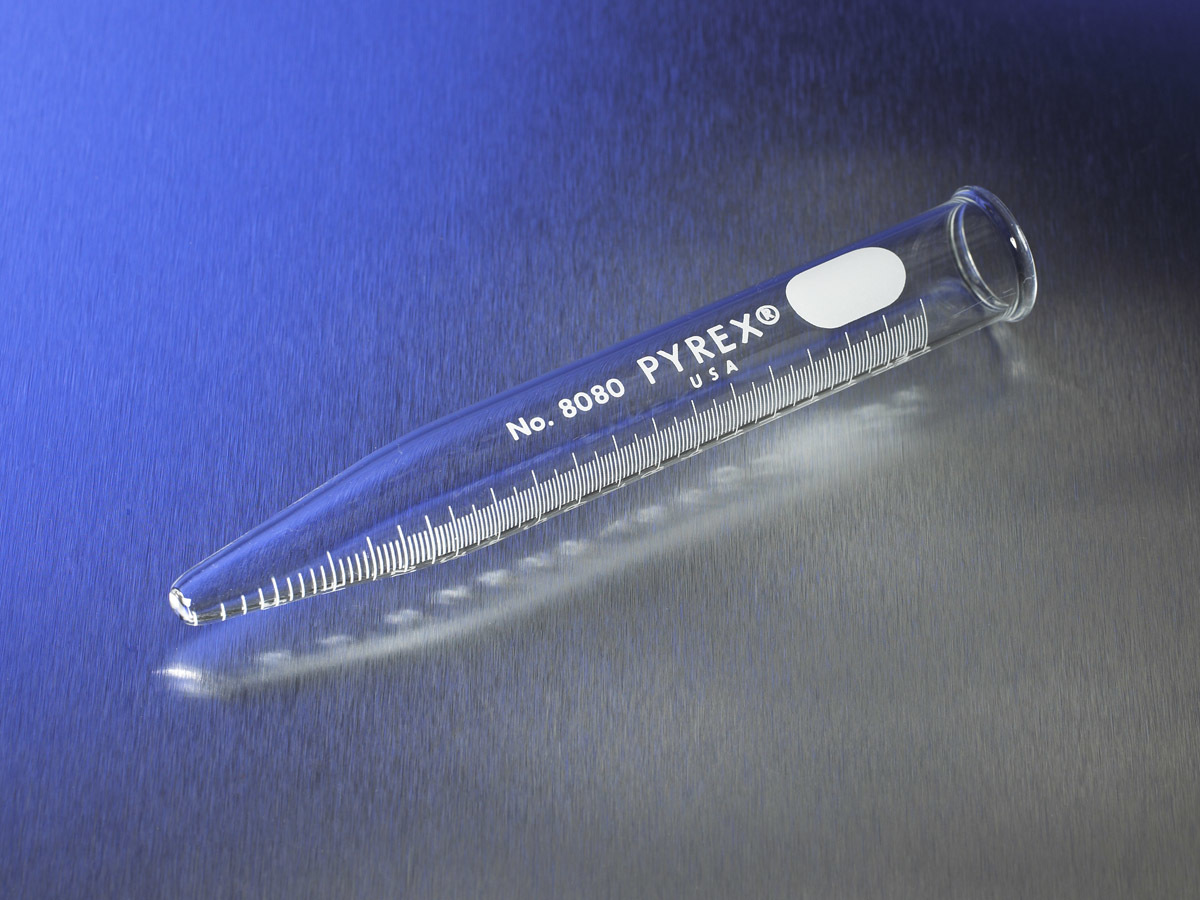PYREX Tube, Centrifuge, Conical, Beaded Rim, Graduated