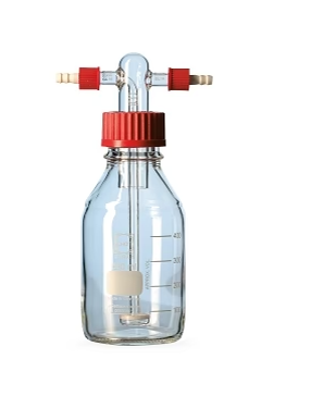 DURAN® Gas washing bottle, screw-cap system with Drechsel-head with filter disc adjustable immersion, 500 ml