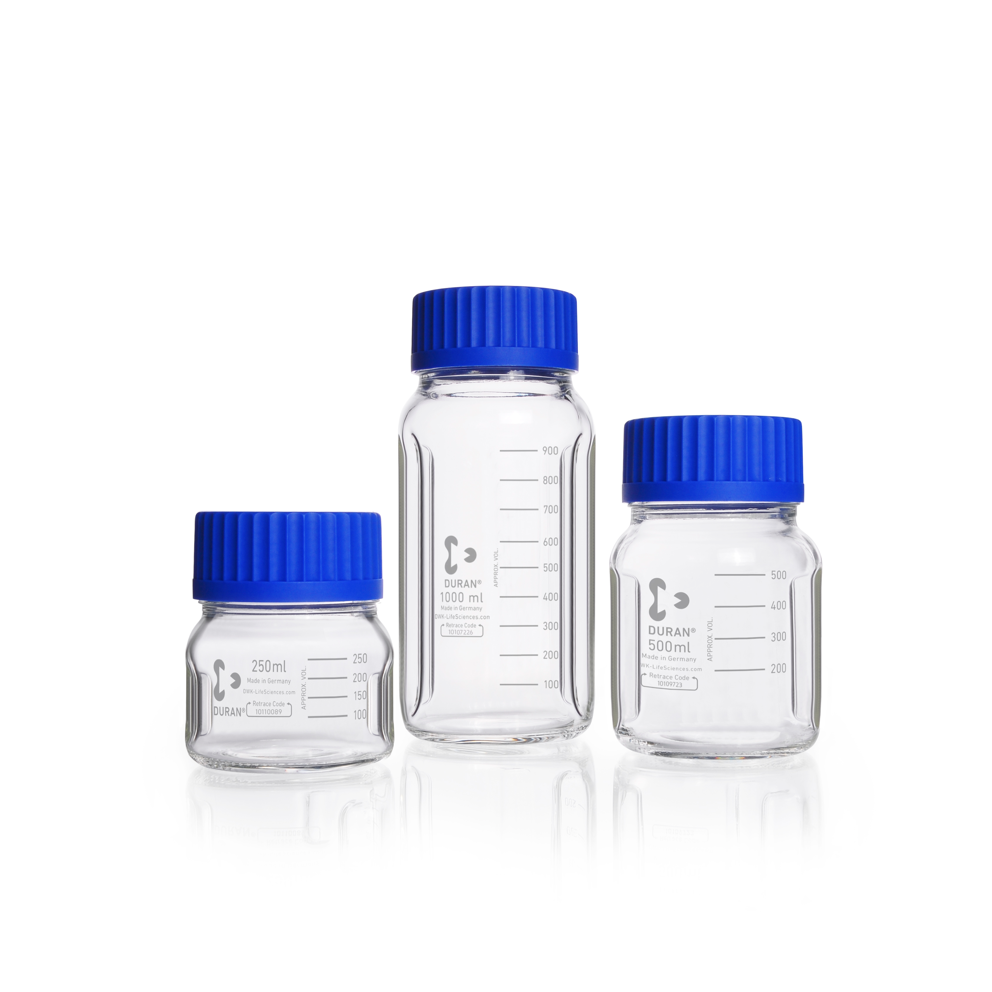 DURAN® GLS 80® Laboratory Bottle, baffled, wide mouth, clear