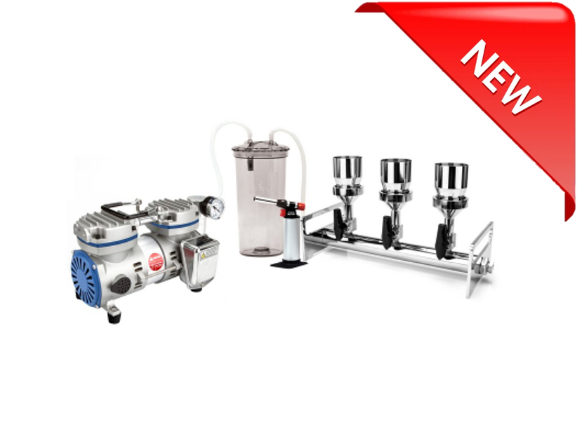Wiggens Multi-branch filtration system with 3-branch manifold (stainless steel), BioVac330B