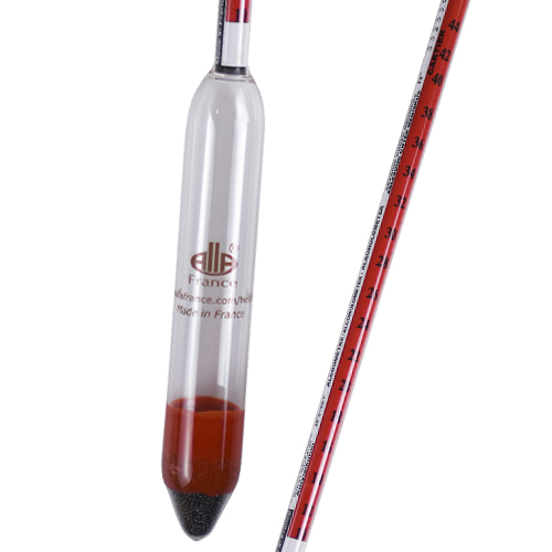 Alcoholmeter / Alcohol Hydrometer 0-100%: 1% vol/G.Lussac/Tralles/10-44°Cartier