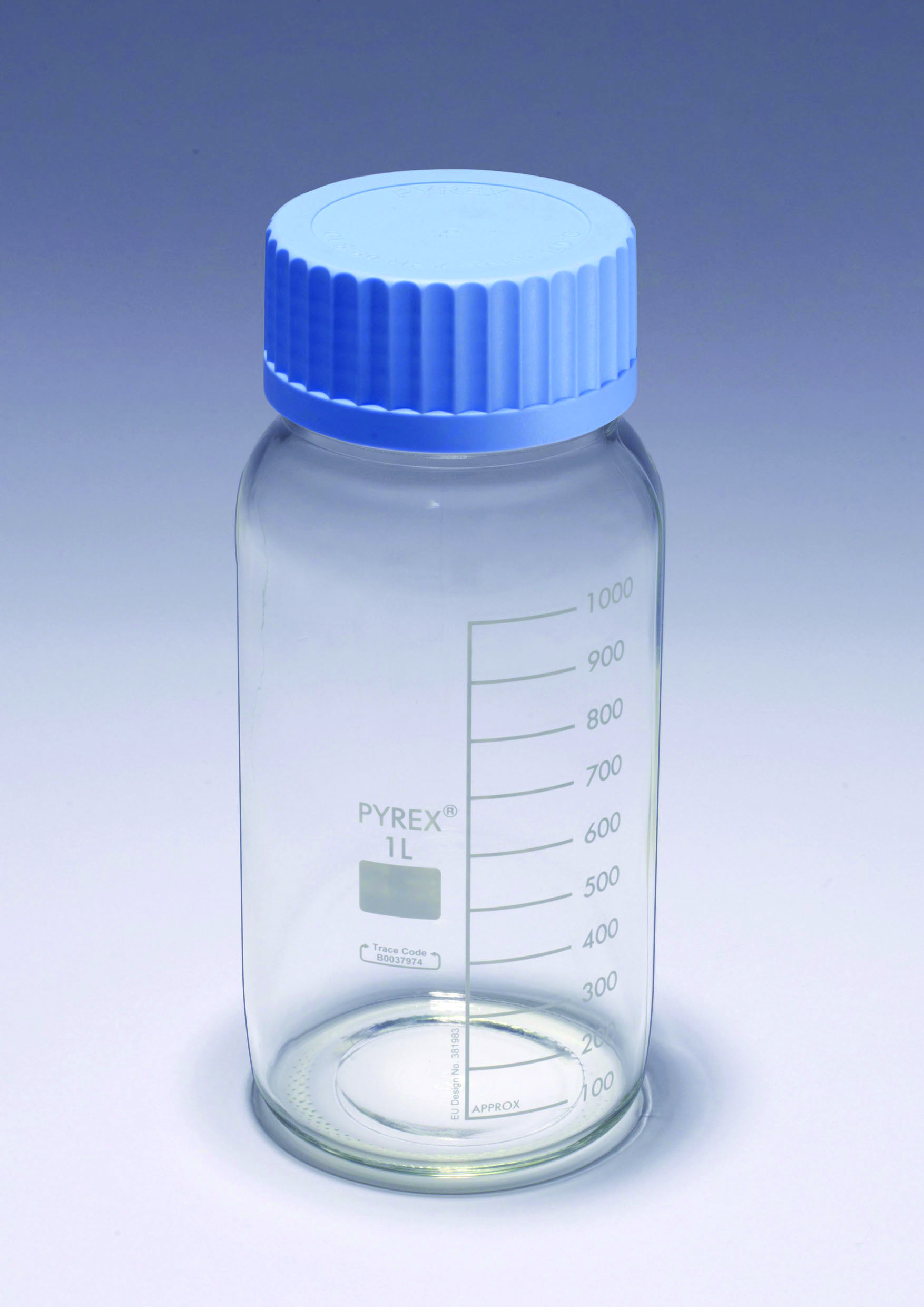 PYREX® Laboratory Bottles, Round, Clear, Wide Mouth