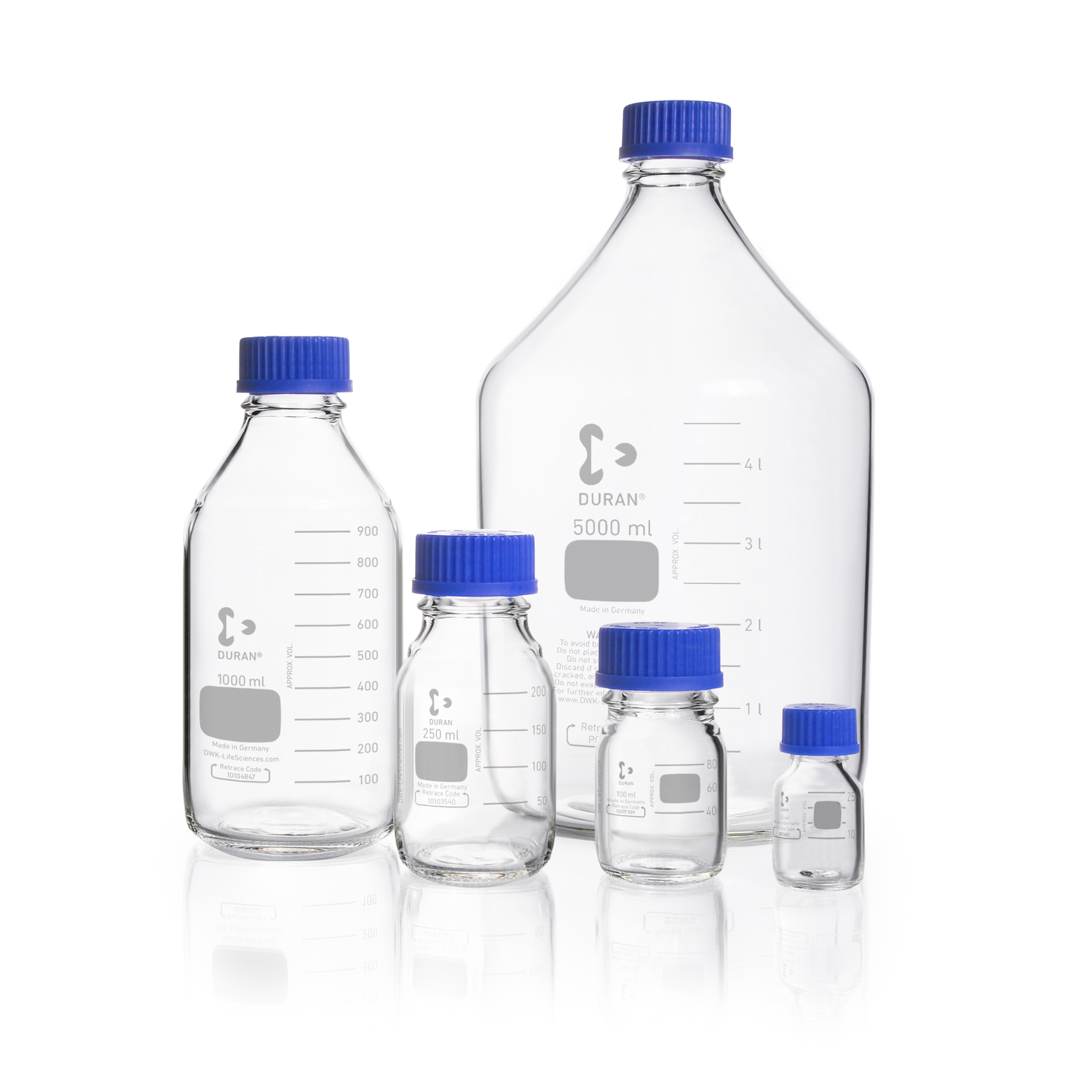 DURAN Laboratory Bottle, Clear with Original Cap & Pour Ring