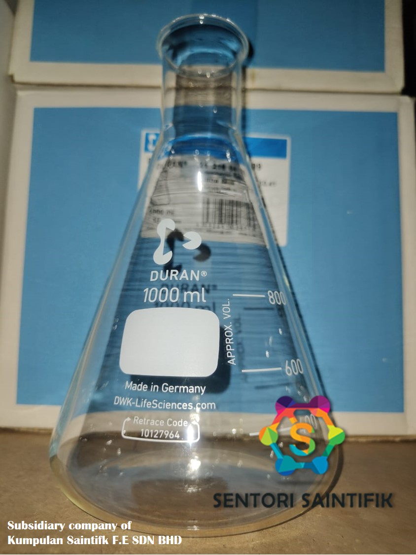 DURAN Conical Flask, Narrow Neck, Borosilicate Glass