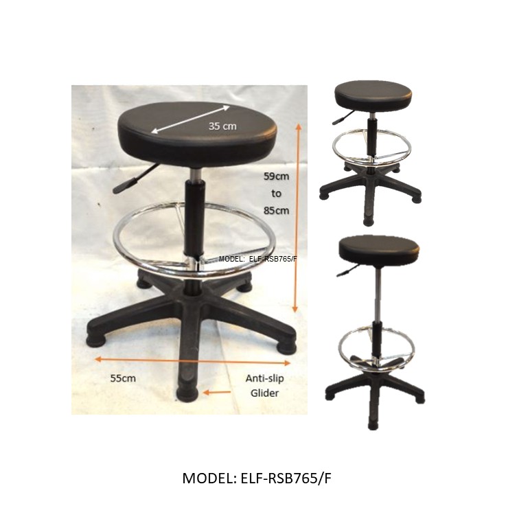 ROUND LAB STOOL (PU SEAT) - WITH FIX LEG