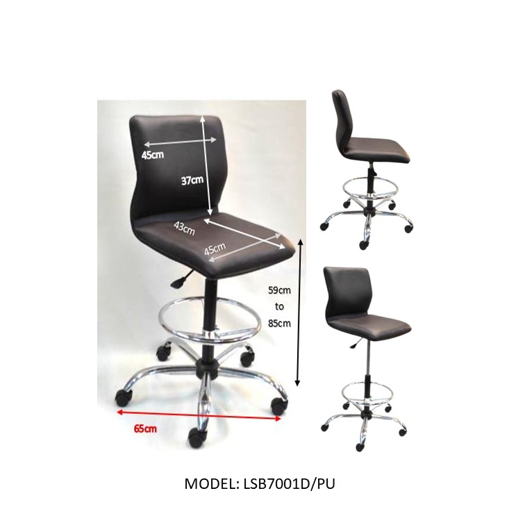 PREMIUM LAB STOOL - BLACK PU