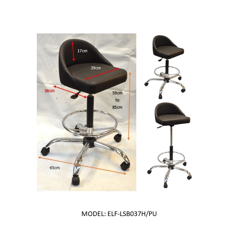 LAB CHAIR WITH BACKREST (METAL BASE)
