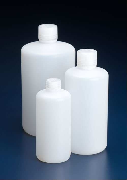 AZLON® Bottles, Round, Narrow Neck, HDPE