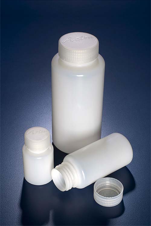 AZLON® Bottles, Round, Wide Neck, HDPE