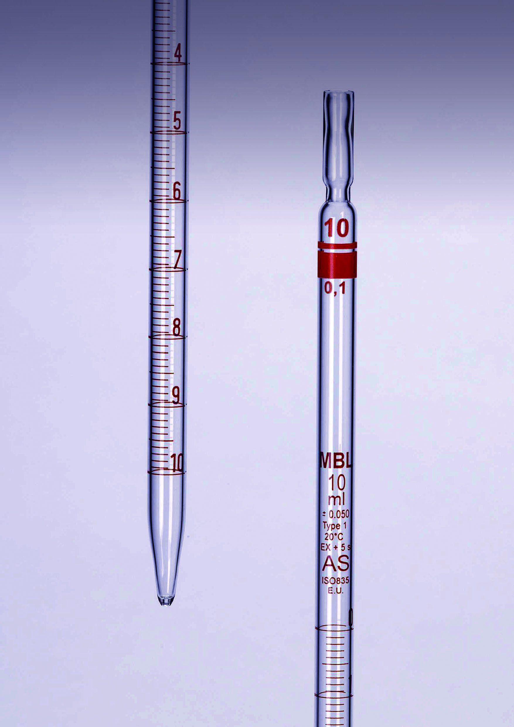 MBL Measuring Pipettes, Graduated, Type 1, Class AS