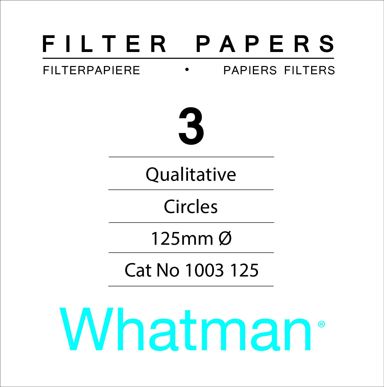 Whatman Filter Paper, No. 3, Qualitative, General Application