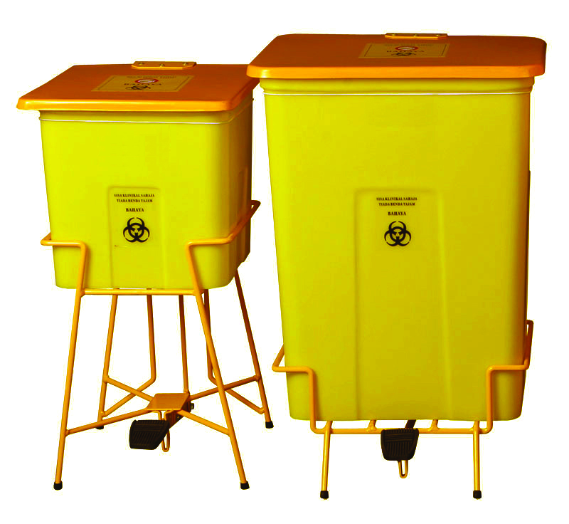 Clinical Waste Bin, Pedal Operated with Stand, Square