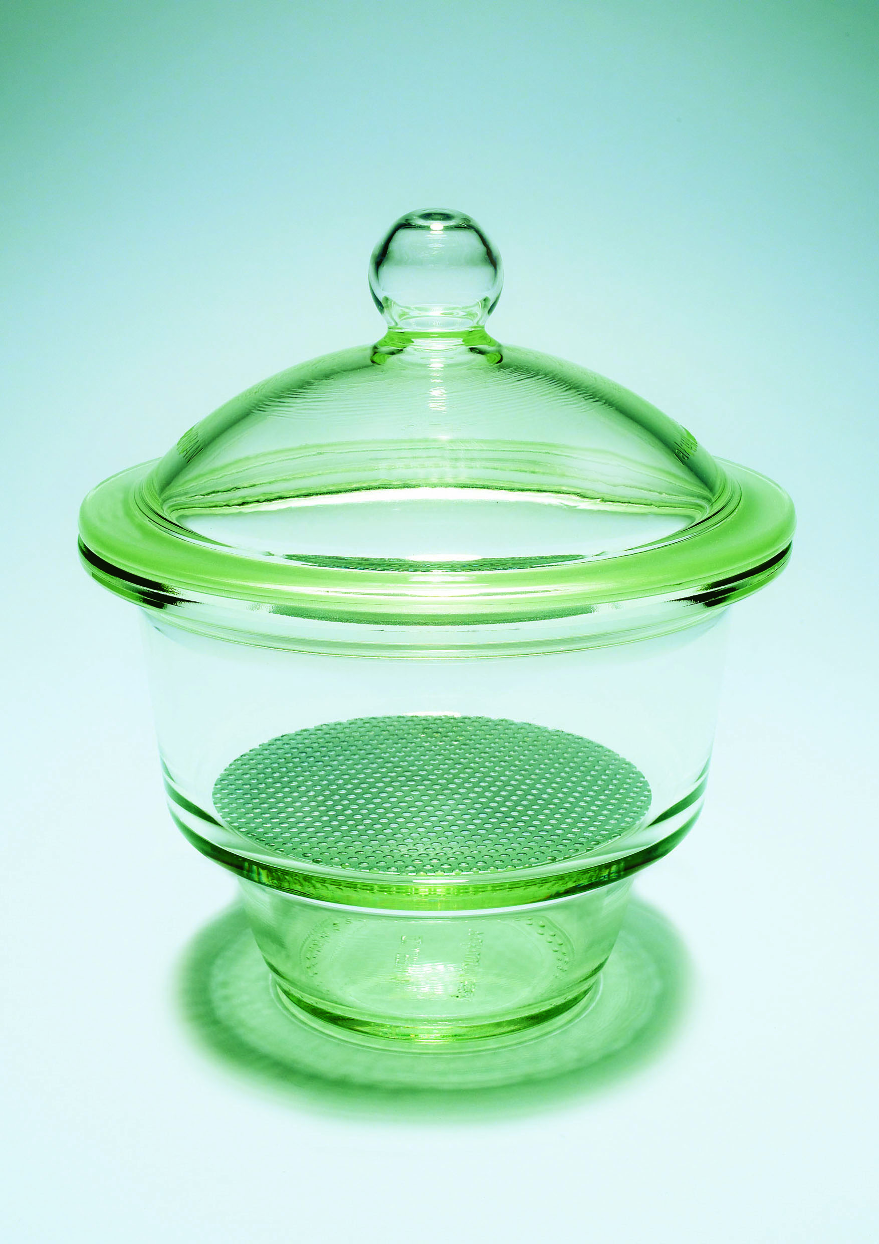Desiccators, Borosilicate Glass Non-Vacuum with Plastic Knob complete with porcelain plate, DURAN