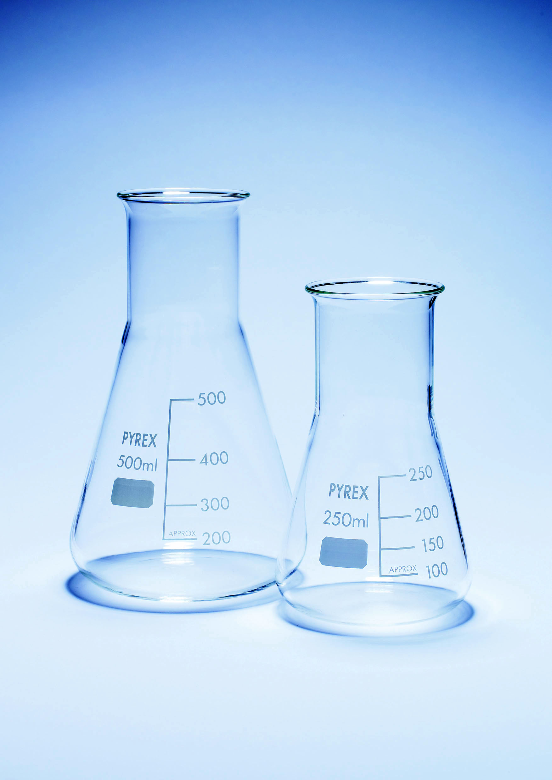 Conical Flasks, Wide Neck