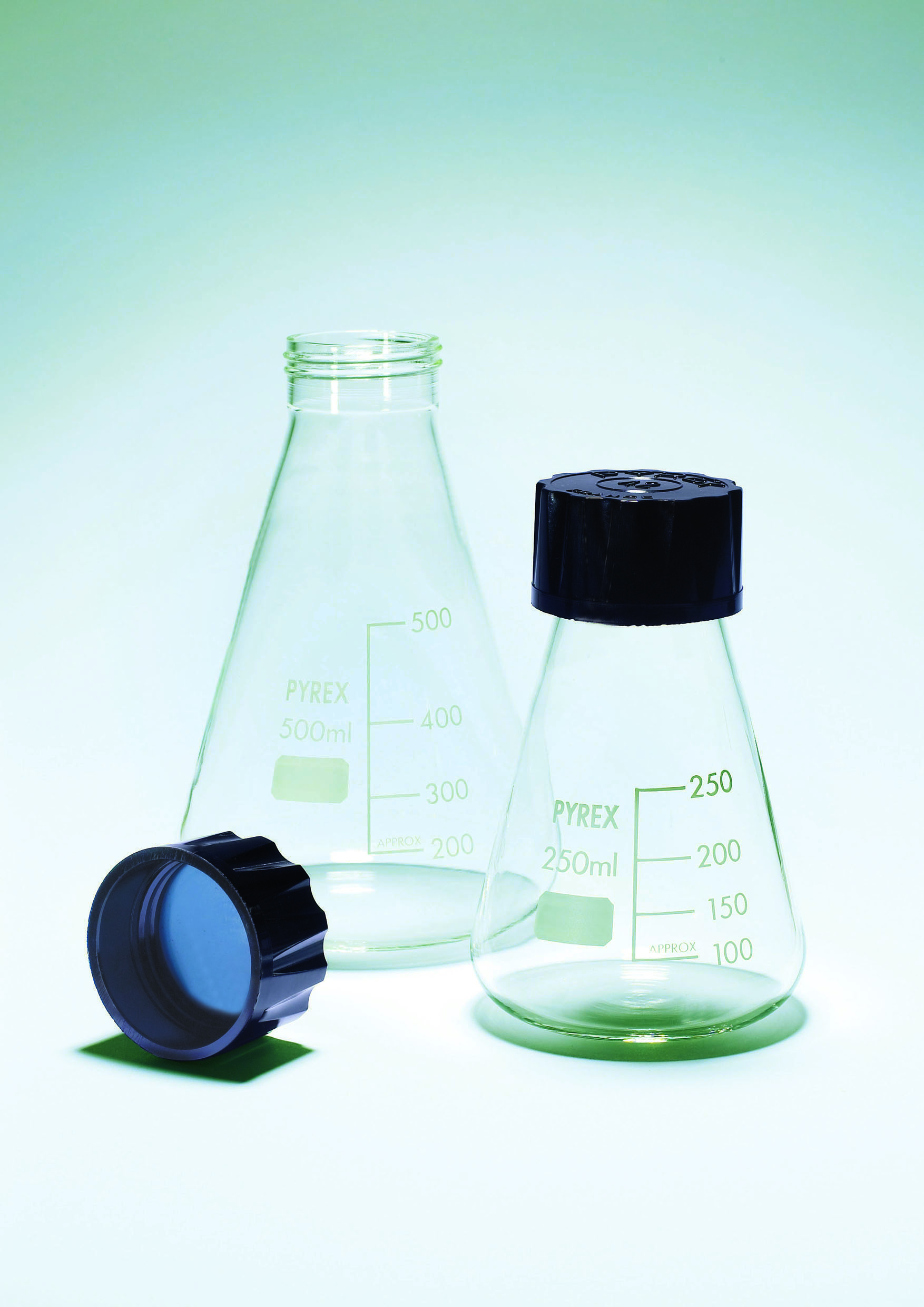 Conical Flasks, with Screw Cap