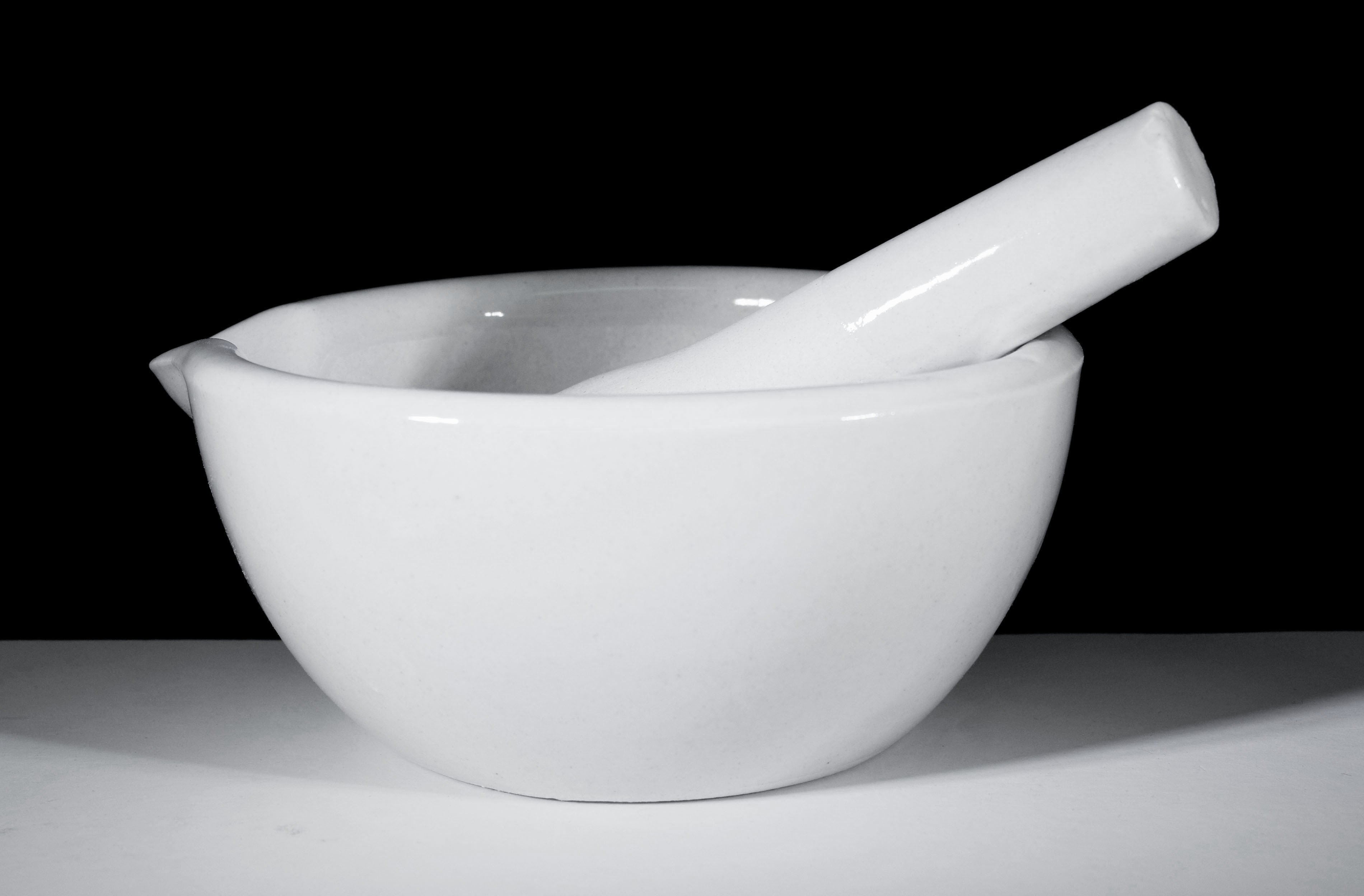 Mortar and Pestle with Spout, Porcelain