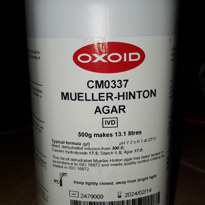 Mueller Hinton Agar, 500g, Oxoid
