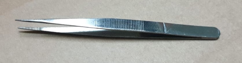 Forcep, Stainless Steel, Straight, Sharp ends