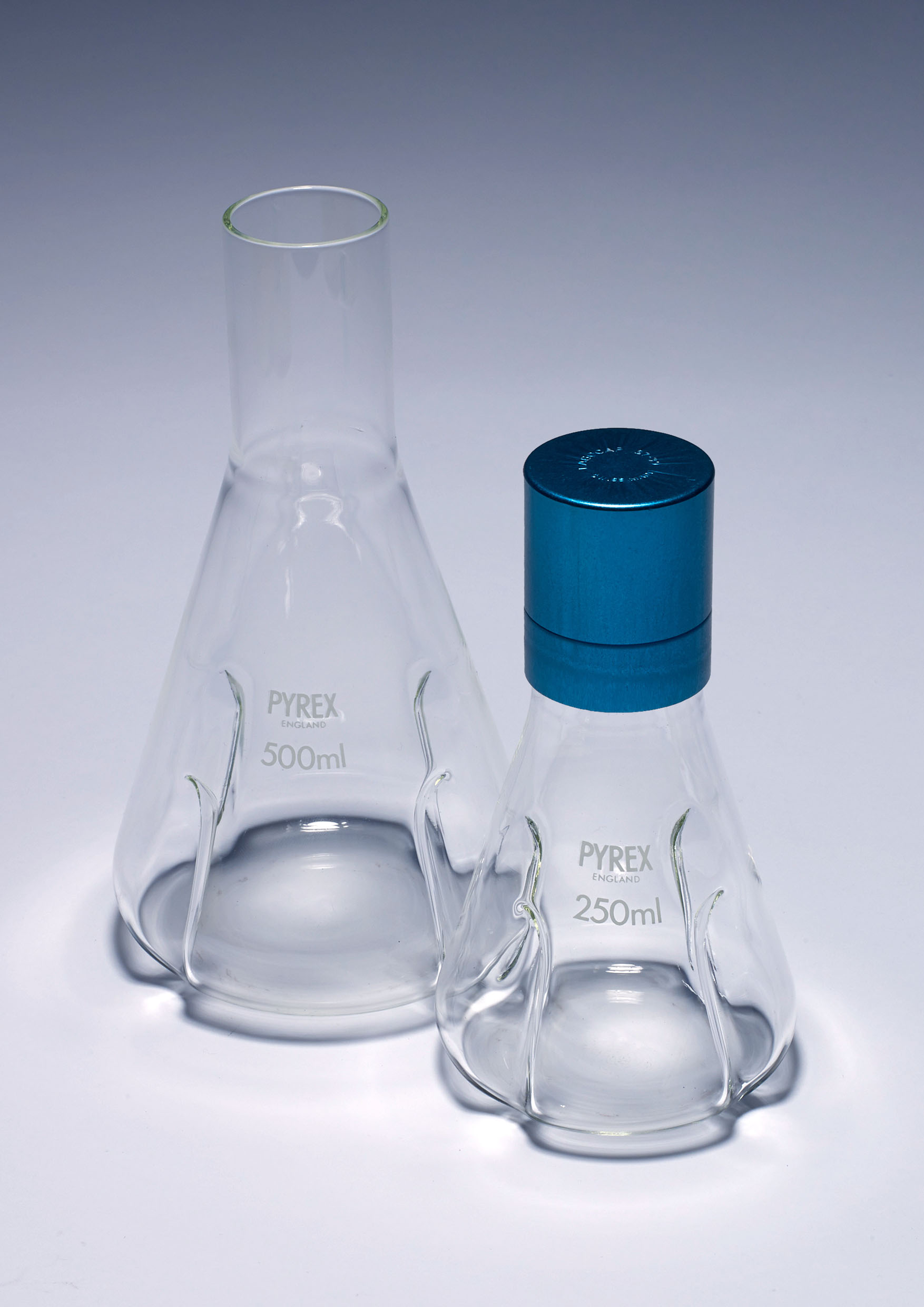 Baffled Flasks, Delong Neck, Conical